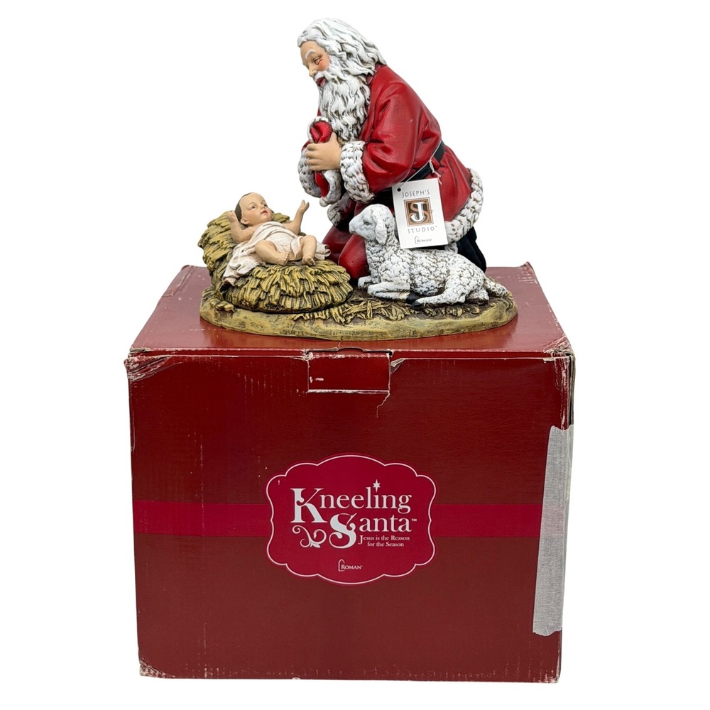 Kneeling Santa Figurine Jesus Christ Lamb Roman Inc Josephs Studio Christmas Box